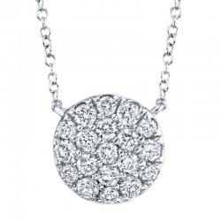 0.43ct 14k White Gold Diamond Pave Circle Necklace