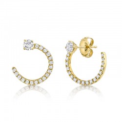 0.93ct 14k Yellow Gold Diamond Earring
