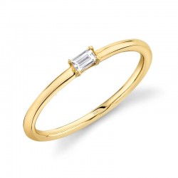 0.07ct 14k Yellow Gold Diamond Baguette Ring