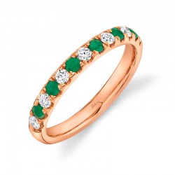 0.30ct Diamond and 0.30ct Emerald 14k Rose Gold Lady