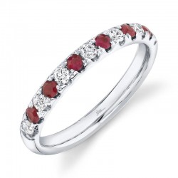 0.30ct Diamond and 0.30ct Ruby 14k White Gold Lady