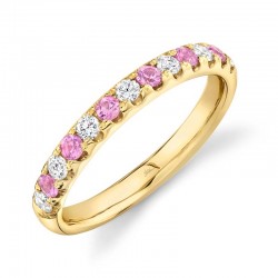 0.30ct Diamond and 0.30ct Pink Sapphire 14k Yellow Gold Lady