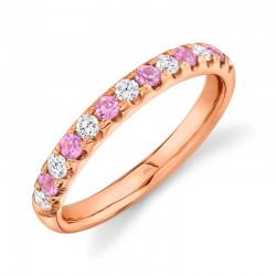 0.30ct Diamond and 0.30ct Pink Sapphire 14k Rose Gold Lady