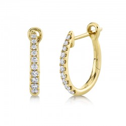 0.25ct 14k Yellow Gold Diamond Hoop Earring