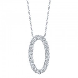 1.33ct 14k White Gold Diamond Oval Necklace