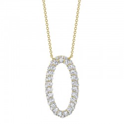 1.33ct 14k Yellow Gold Diamond Oval Necklace