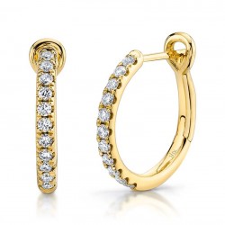 0.26ct 14k Yellow Gold Diamond Hoop Earring