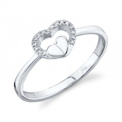 0.04ct 14k White Gold Diamond Heart Ring