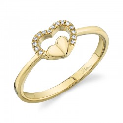 0.04ct 14k Yellow Gold Diamond Heart Ring