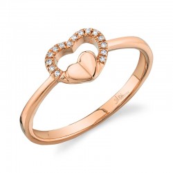 0.04ct 14k Rose Gold Diamond Heart Ring