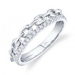 0.25ct 14k White Gold Diamond Link Ring