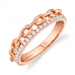 0.25ct 14k Rose Gold Diamond Link Ring