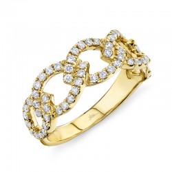 0.61ct 14k Yellow Gold Diamond Link Ring