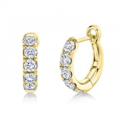 0.81ct 14k Yellow Gold Diamond Huggie Earring
