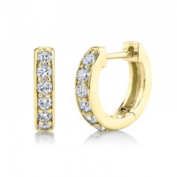 0.39ct 14k Yellow Gold Diamond Huggie Earring