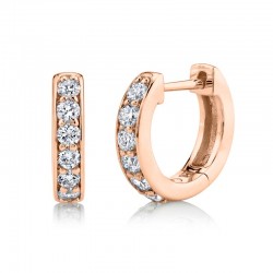 0.39ct 14k Rose Gold Diamond Huggie Earring
