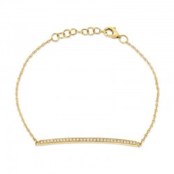 0.17ct 14k Yellow Gold Diamond Bar Bracelet
