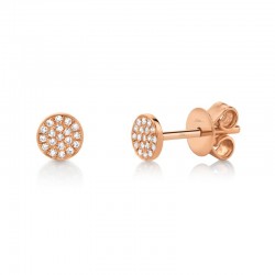 0.07ct 14k Rose Gold Diamond Pave Stud Earring