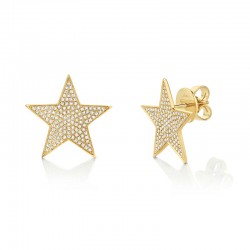 0.53ct 14k Yellow Gold Diamond Star Stud Earring