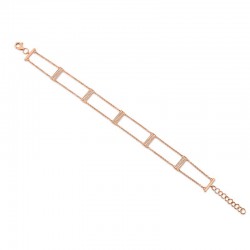 0.40ct 14k Rose Gold Diamond Ladder Bracelet