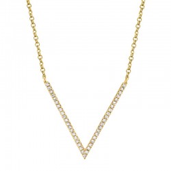 0.12ct 14k Yellow Gold Diamond Necklace
