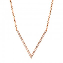 0.12ct 14k Rose Gold Diamond Necklace