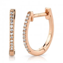 0.08ct 14k Rose Gold Diamond Huggie Earring