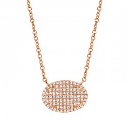 0.21ct 14k Rose Gold Diamond Pave Necklace