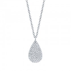 0.19ct 14k White Gold Diamond Pave Necklace