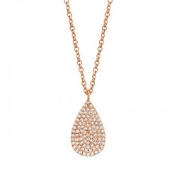 0.19ct 14k Rose Gold Diamond Pave Necklace