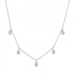 0.27ct 14k White Gold Diamond Pave Necklace