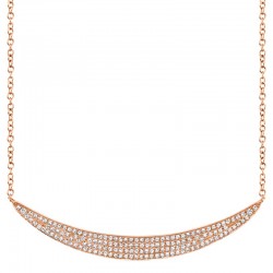 0.42ct 14k Rose Gold Diamond Pave Crescent Necklace