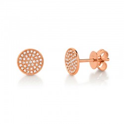 0.17ct 14k Rose Gold Diamond Pave Stud Earring