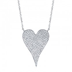 0.43ct 14k White Gold Diamond Heart Necklace