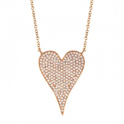 0.43ct 14k Rose Gold Diamond Heart Necklace
