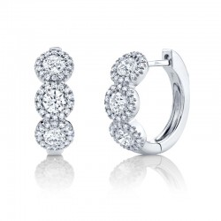 1.10ct 14k White Gold Diamond Huggie Earring