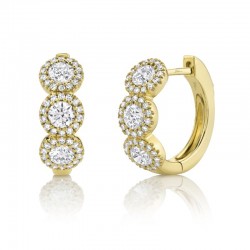 1.10ct 14k Yellow Gold Diamond Huggie Earring