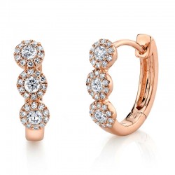 0.37ct 14k Rose Gold Diamond Huggie Earring