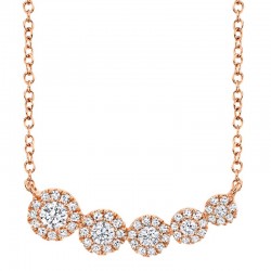 0.32ct 14k Rose Gold Diamond Necklace