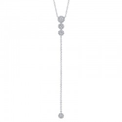 0.29ct 14k White Gold Diamond Lariat Necklace