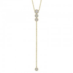 0.29ct 14k Yellow Gold Diamond Lariat Necklace