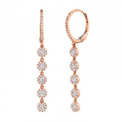0.99ct 14k Rose Gold Diamond Earring