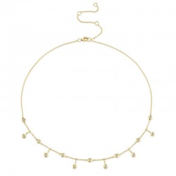 0.34ct 14k Yellow Gold Diamond Shaker Necklace
