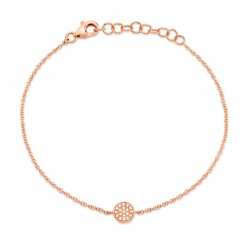 0.05ct 14k Rose Gold Diamond Pave Circle Bracelet