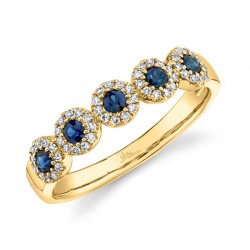 0.16ct Diamond & 0.31ct Blue Sapphire 14k Yellow Gold Lady