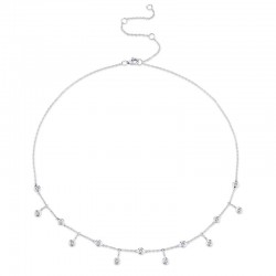 0.34ct 14k White Gold Diamond Shaker Necklace