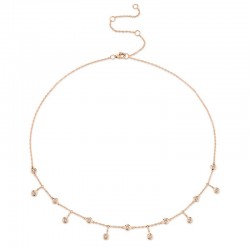 0.34ct 14k Rose Gold Diamond Shaker Necklace