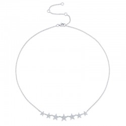 0.35ct 14k White Gold Diamond Star Necklace
