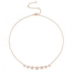 0.35ct 14k Rose Gold Diamond Star Necklace