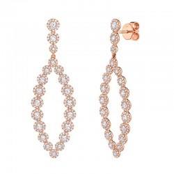 2.95ct 14k Rose Gold Diamond Earring